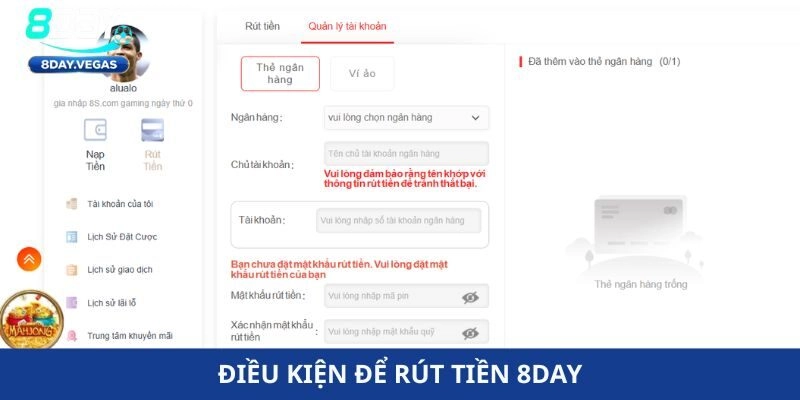 Rút tiền 8Day Rút tiền 8Day